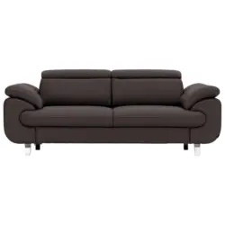 Dreisitzer-Sofa in Leder Dunkelbraun