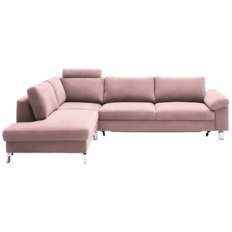 Ecksofa in Velours Rosa