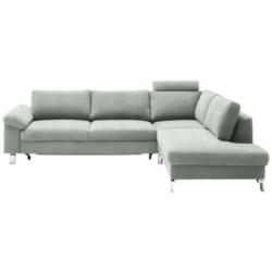 Ecksofa in Velours Hellgrau