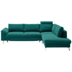 Ecksofa in Velours Petrol