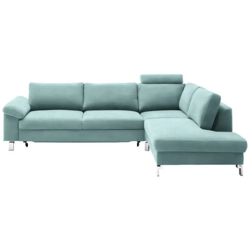 Ecksofa in Velours Blau