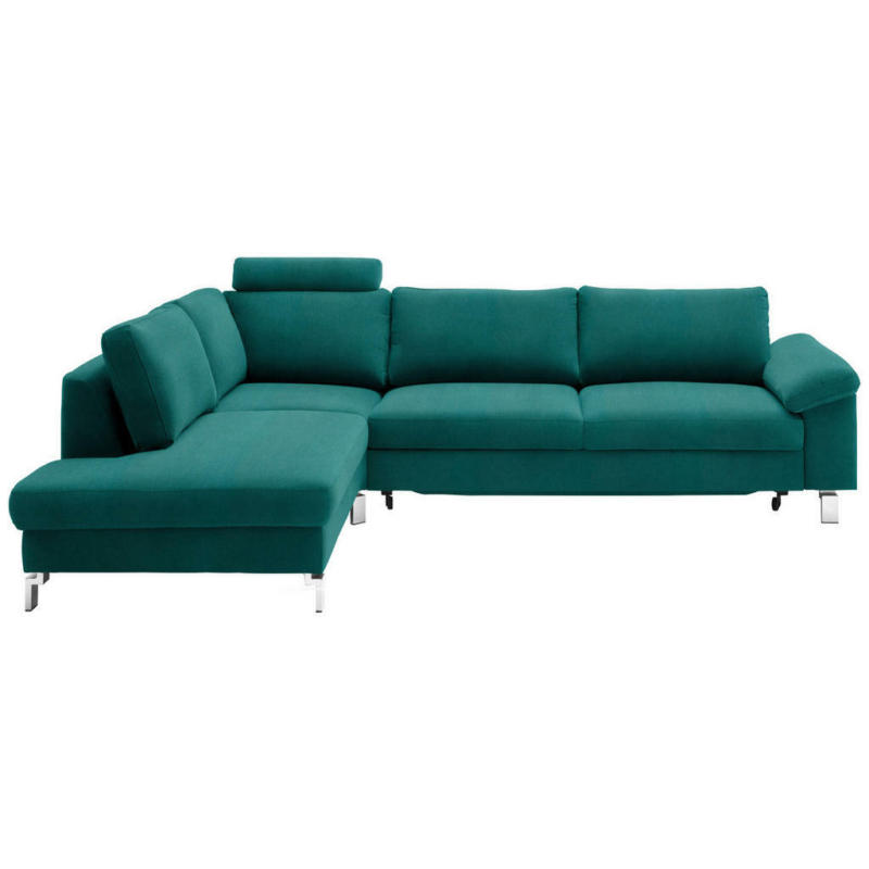 Ecksofa in Velours Petrol