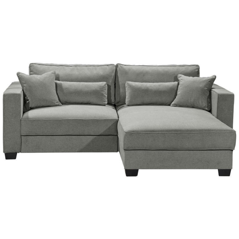 Ecksofa in Mikrovelours Grau