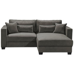 Ecksofa in Mikrovelours Dunkelbraun