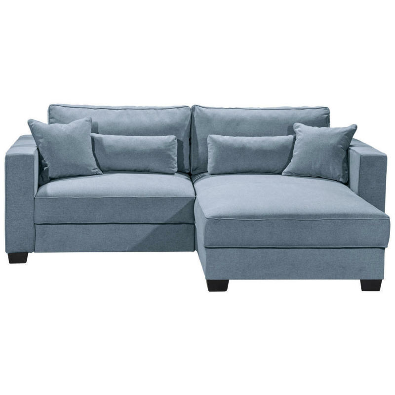 Ecksofa in Mikrovelours Blau