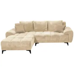Ecksofa in Teddystoff Beige