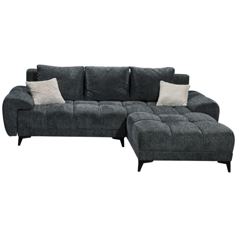 Ecksofa in Teddystoff Anthrazit