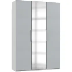 Dreht&uuml;renschrank in Wei&szlig;, Hellgrau