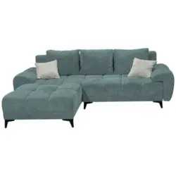 Ecksofa in Teddystoff Mintgrün