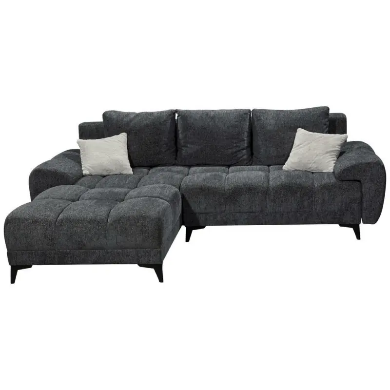 Ecksofa in Teddystoff Anthrazit