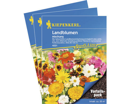 Blumenwiesensamen 'Landblumen' Kiepenkerl, 3er-Vorteilspack für 75 m²