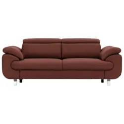 Dreisitzer-Sofa in Leder Braun