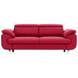 Dreisitzer-Sofa in Leder Rot