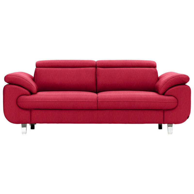 Dreisitzer-Sofa in Leder Rot