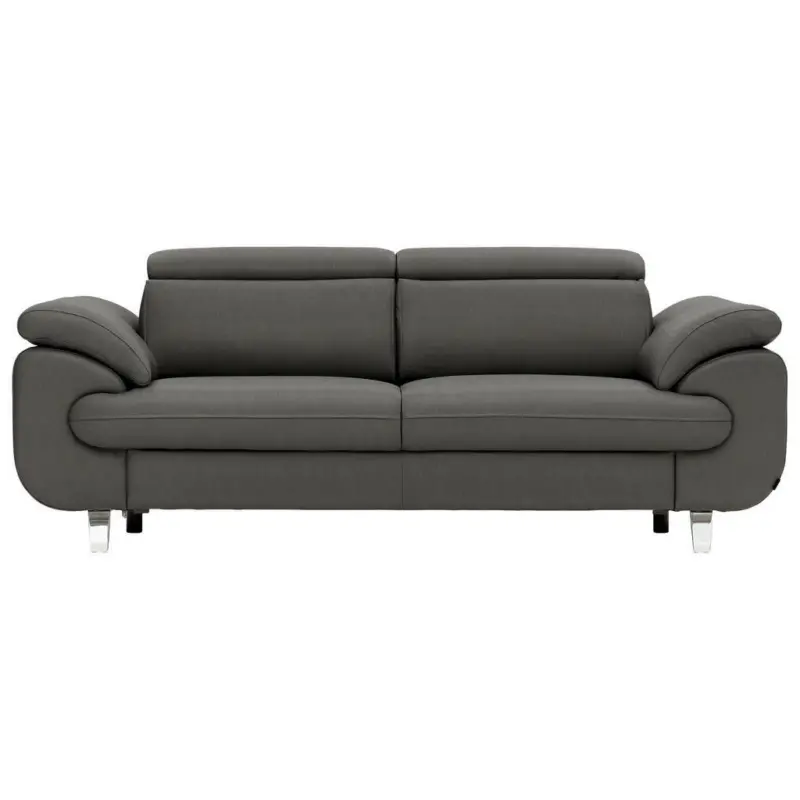 Dreisitzer-Sofa in Leder Dunkelgrau