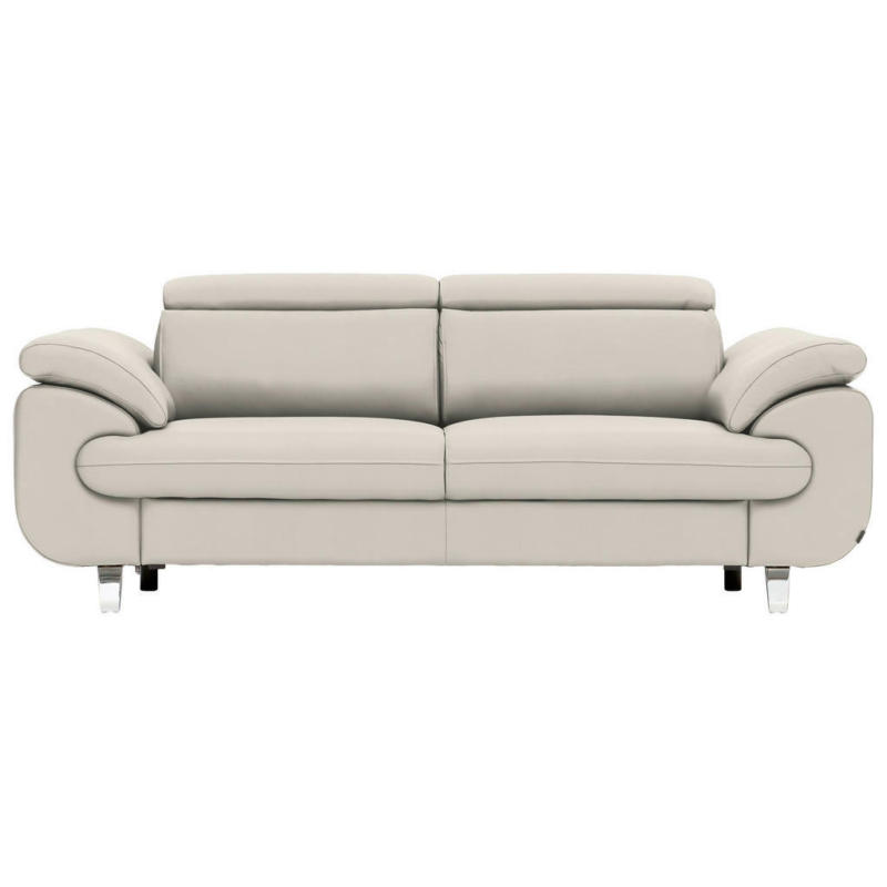 Dreisitzer-Sofa in Leder Weiß