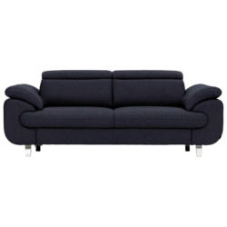 Dreisitzer-Sofa in Leder Schwarz