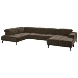 Wohnlandschaft in Velours Braun