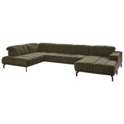 Wohnlandschaft in Velours Graubraun