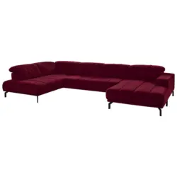 Wohnlandschaft in Velours Beere