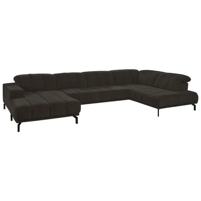 Wohnlandschaft in Velours Dunkelbraun