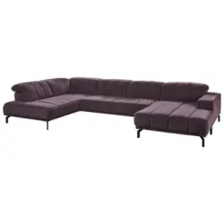 Wohnlandschaft in Velours Lila