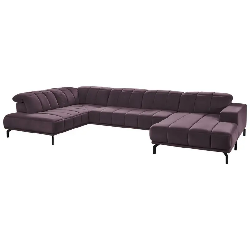 Wohnlandschaft in Velours Lila