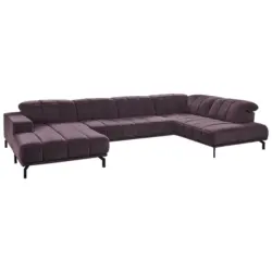 Wohnlandschaft in Velours Lila