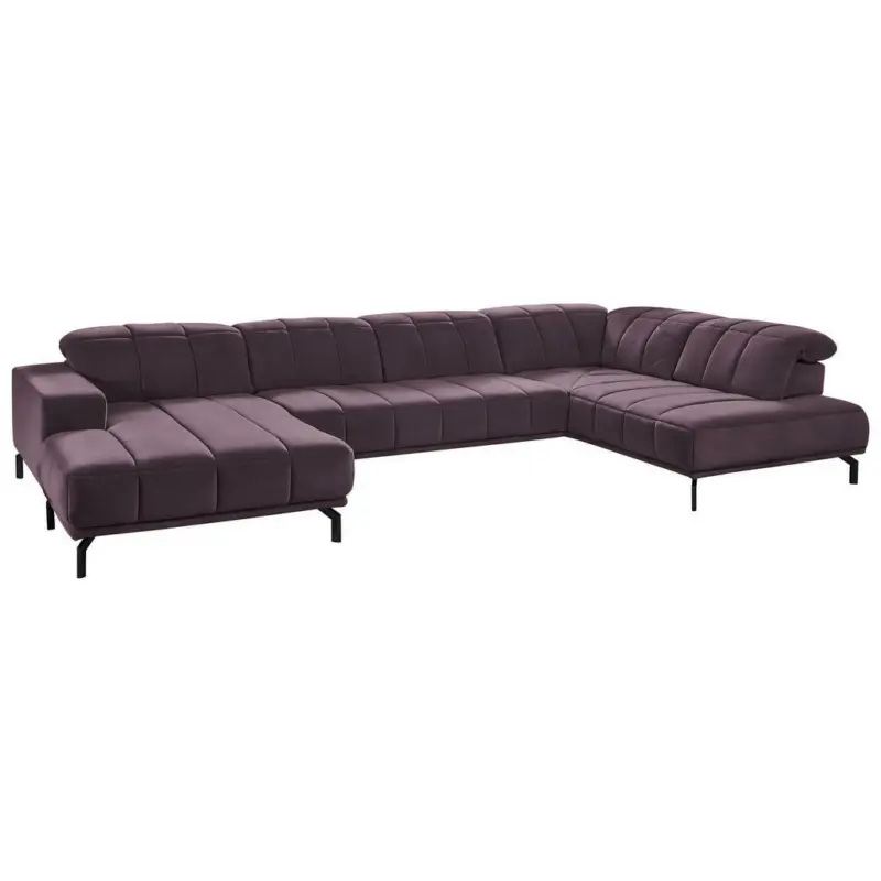 Wohnlandschaft in Velours Lila