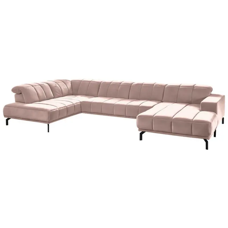 Wohnlandschaft in Velours Rosa