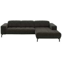 Ecksofa in Velours Grau