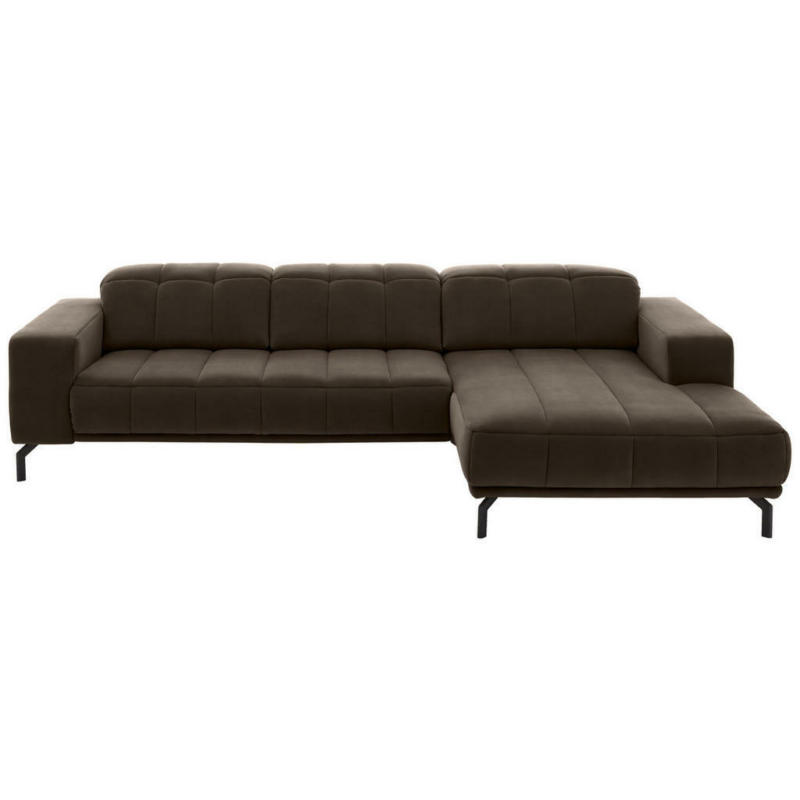 Ecksofa in Velours Braun