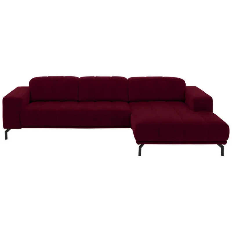 Ecksofa in Velours Beere