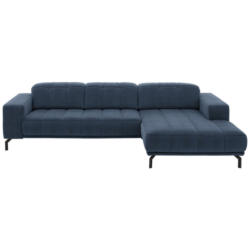 Ecksofa in Velours Blau