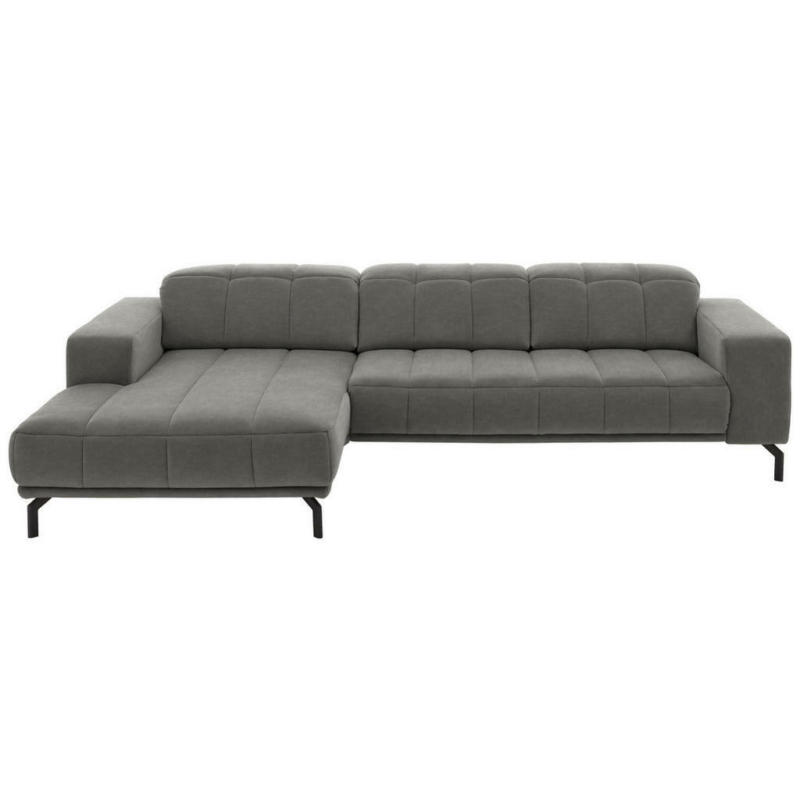 Ecksofa in Velours Hellgrau