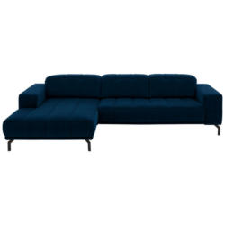 Ecksofa in Velours Dunkelblau