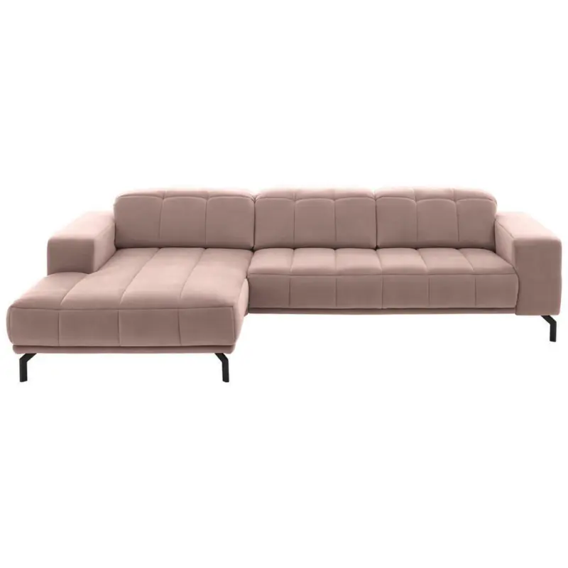 Ecksofa in Velours Rosa