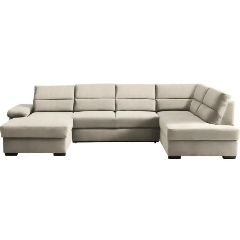 Wohnlandschaft in Webstoff Beige