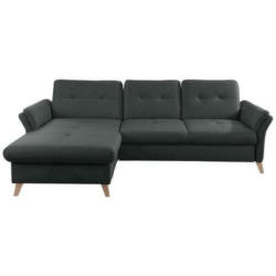 Ecksofa in Lederlook (vegan) Schwarz