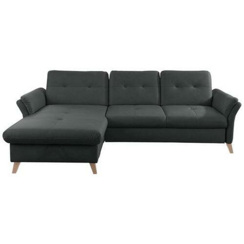 Ecksofa in Lederlook (vegan) Schwarz