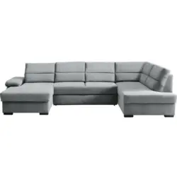 Wohnlandschaft in Webstoff Grau