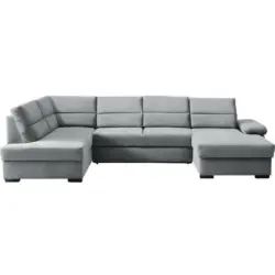 Wohnlandschaft in Webstoff Grau