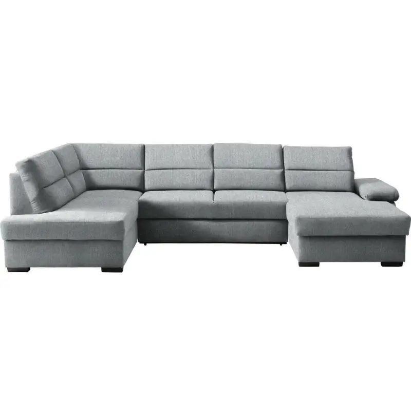 Wohnlandschaft in Webstoff Grau