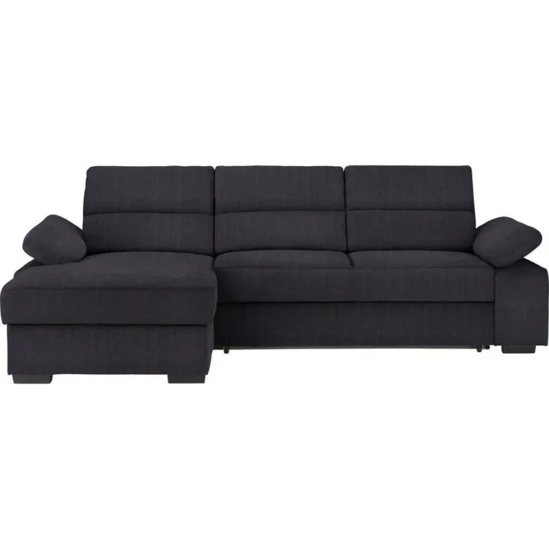 Ecksofa in Webstoff Anthrazit