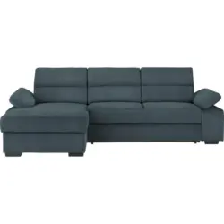 Ecksofa in Webstoff Blau