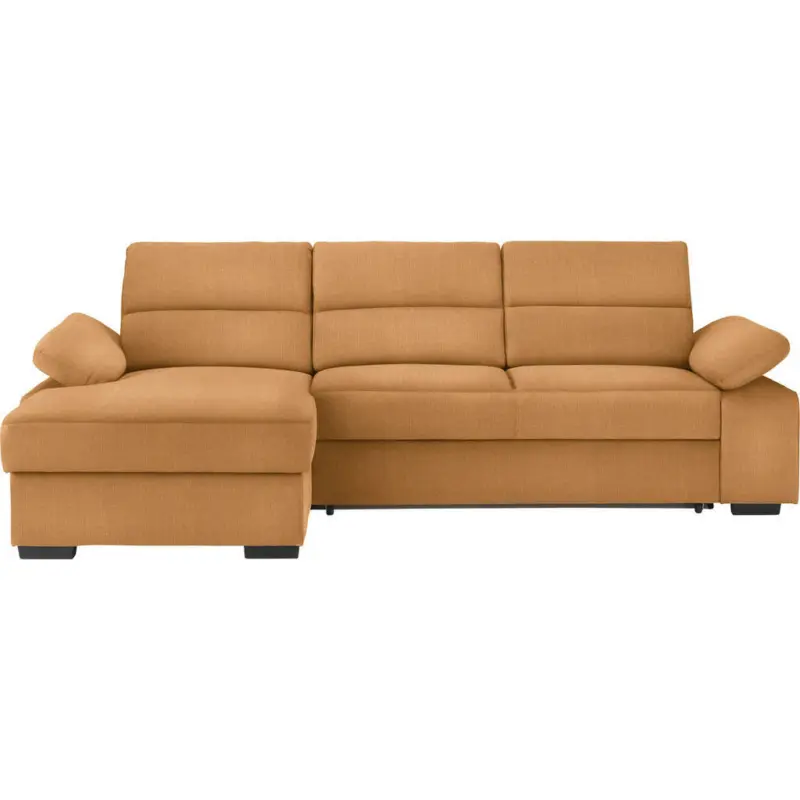 Ecksofa in Webstoff Currygelb