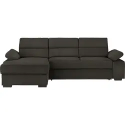 Ecksofa in Webstoff Dunkelbraun