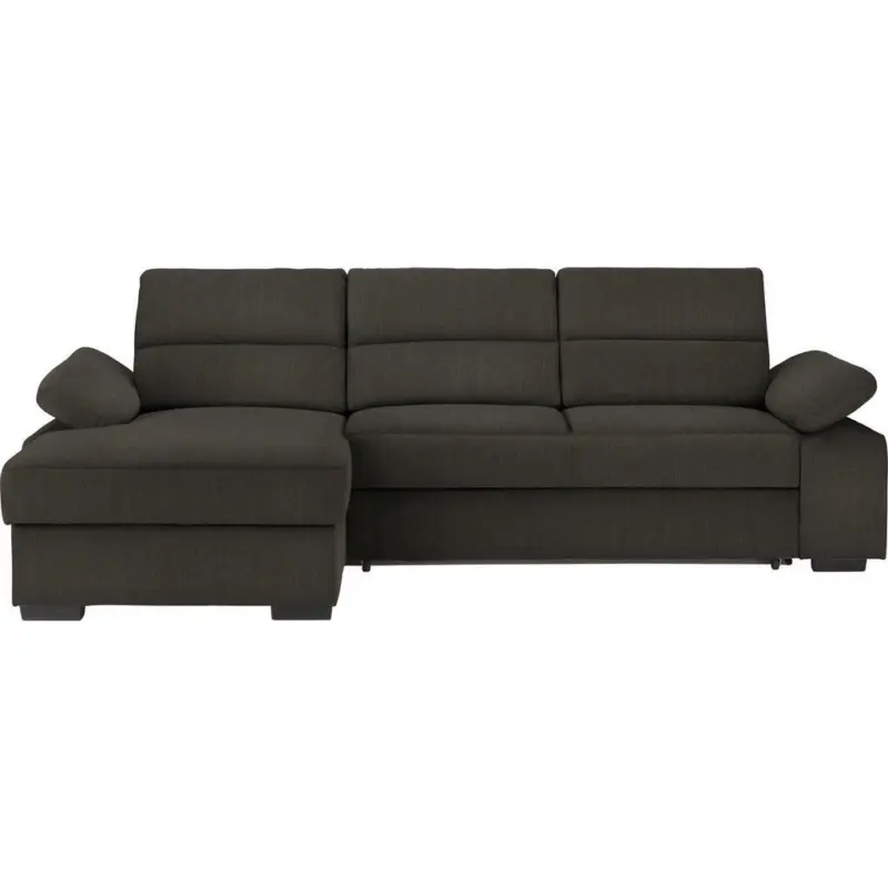 Ecksofa in Webstoff Dunkelbraun