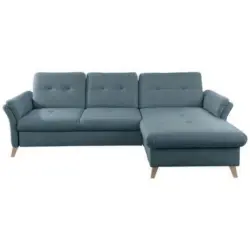 Ecksofa in Lederlook (vegan) Blau