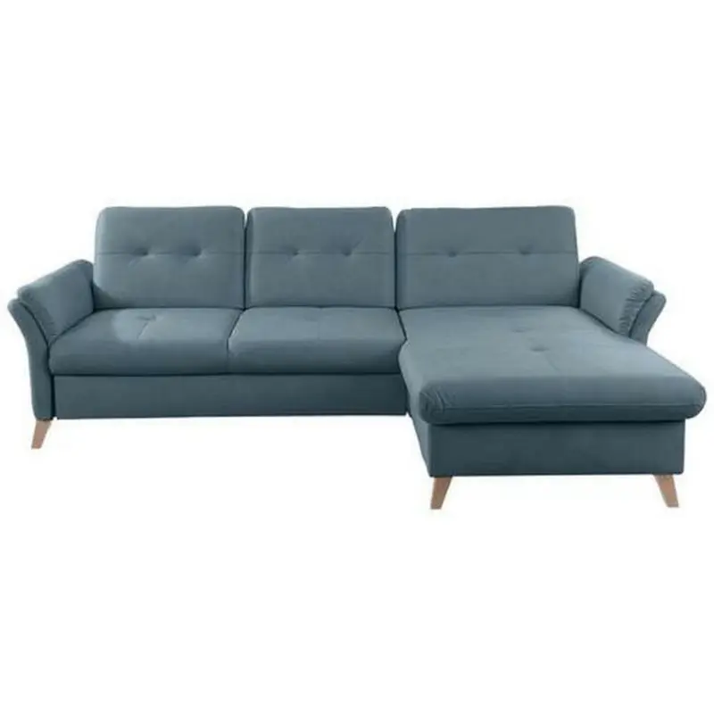 Ecksofa in Lederlook (vegan) Blau